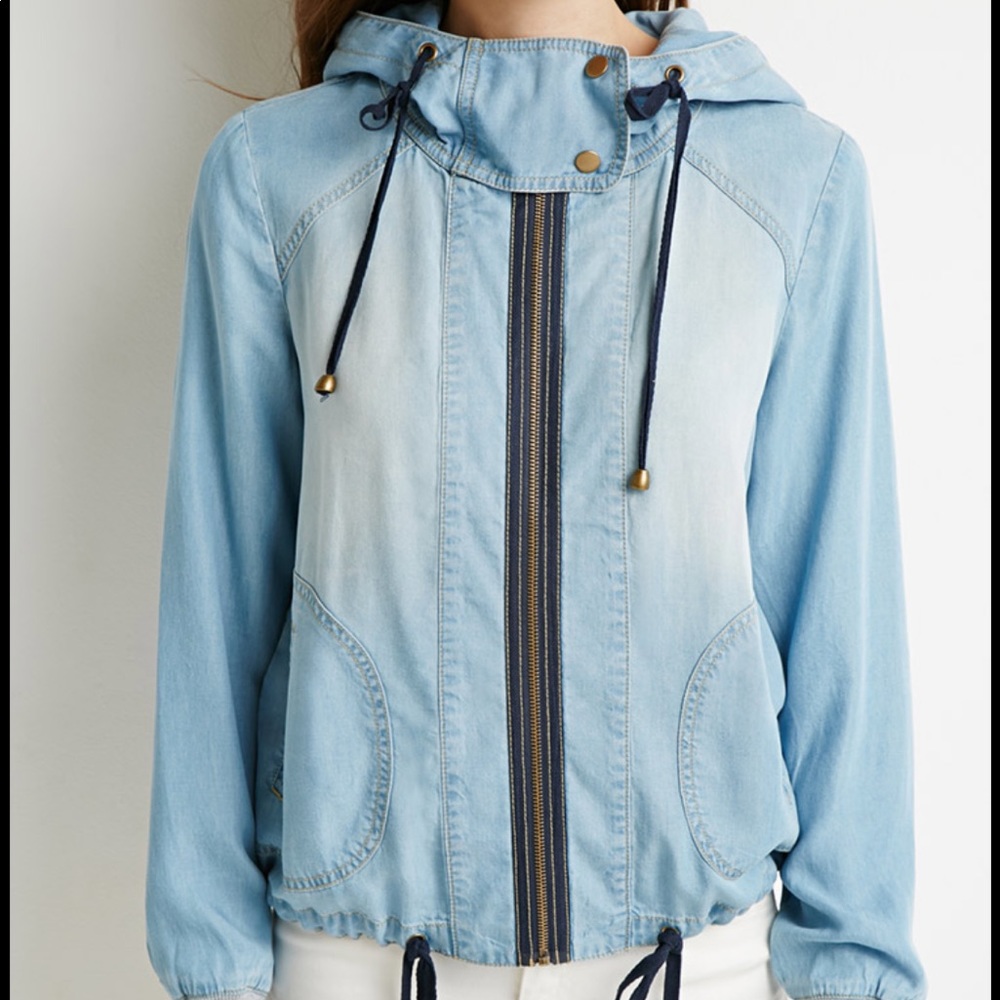 F21 Life In Progress Chambray Jacket - image 2